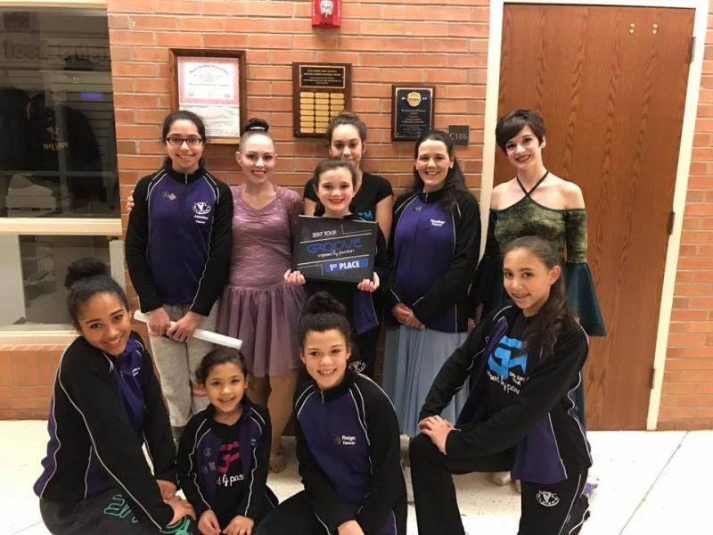 The Adagio dance team. The Adagio dance team. Front row left to right: Chelsea Johnston, Sofia Frost, Reign Fernandes, Jaeda Lopes; Center: Katelyn Craig; Back row left to right: Jasmine Andrade, Amanda Souza, Taylor Crippin, Heather Patrick, Kara Blanchette. COURTESY AMANDA SOUZA